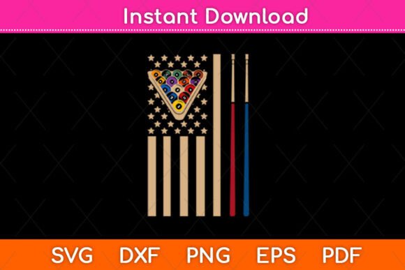 Billiard Stick Flag SVG: Graphics for Crafts