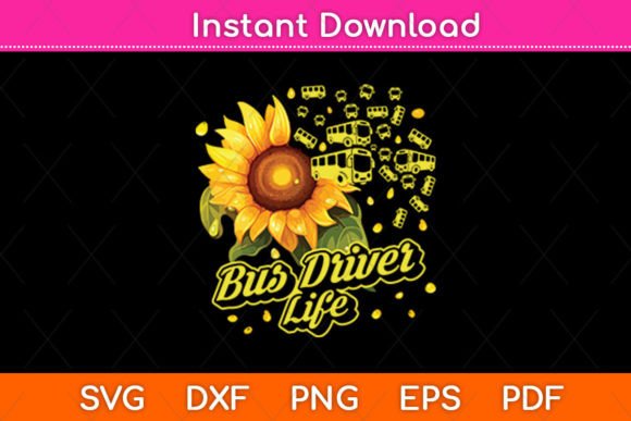 Bus Driver Sunflower SVG for Crafts & Graphics
