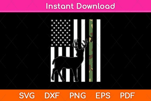 Deer Hunting Flag SVG: Graphics for Crafts