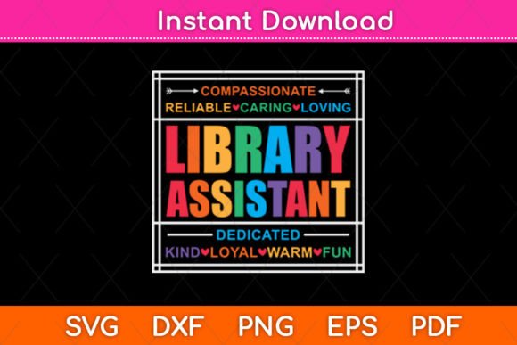 Library Assistant Librarian Svg Design for Graphics & Crafts