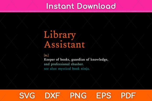 Library Assistant SVG: Crafts & Graphics