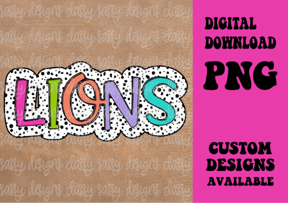Lions School Mascot Graphics for Crafts