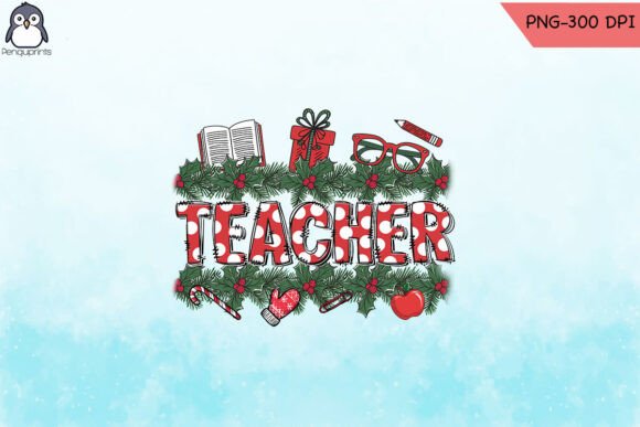 Merry Happy Christmas Teacher PNG for Crafts & Graphics