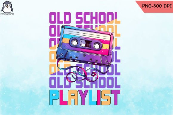 Old School Playlist PNG for Crafts Graphics