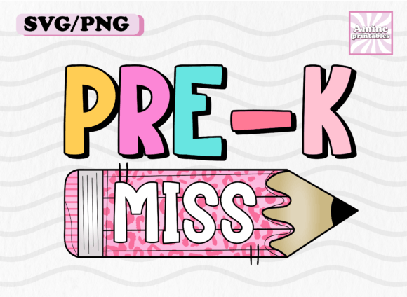 Pre K Pink Pencil Leopard Graphics for Crafts