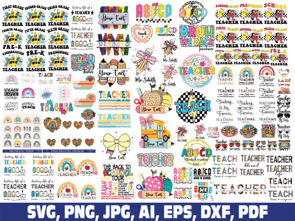 Retro ABCD Dalmatian Teacher Crayon Graphics for Crafts
