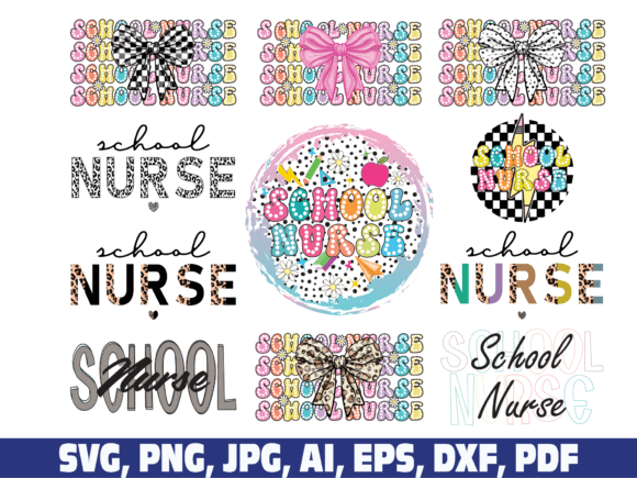 School Nurse Retro Vintage Dalmatian Png for Graphics and Crafts