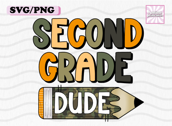 Second Grade School Dude Pencil Teacher Graphics & Crafts