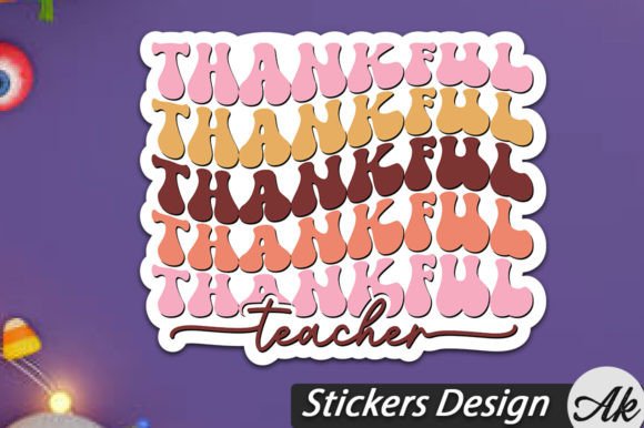 Thankful Teacher Stickers: Graphics for Crafts