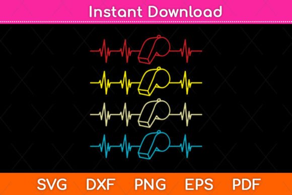 Vintage Referee Heartbeat SVG for Graphics & Crafts